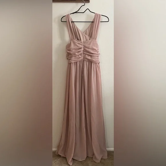 lulus pink bridesmaid dress Lulus Blush Pink Lace Pink Long Maxi Dress Bridesmaid XS Crochet Wedding Formal